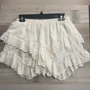 White Eyelet Lace Women's Shorts